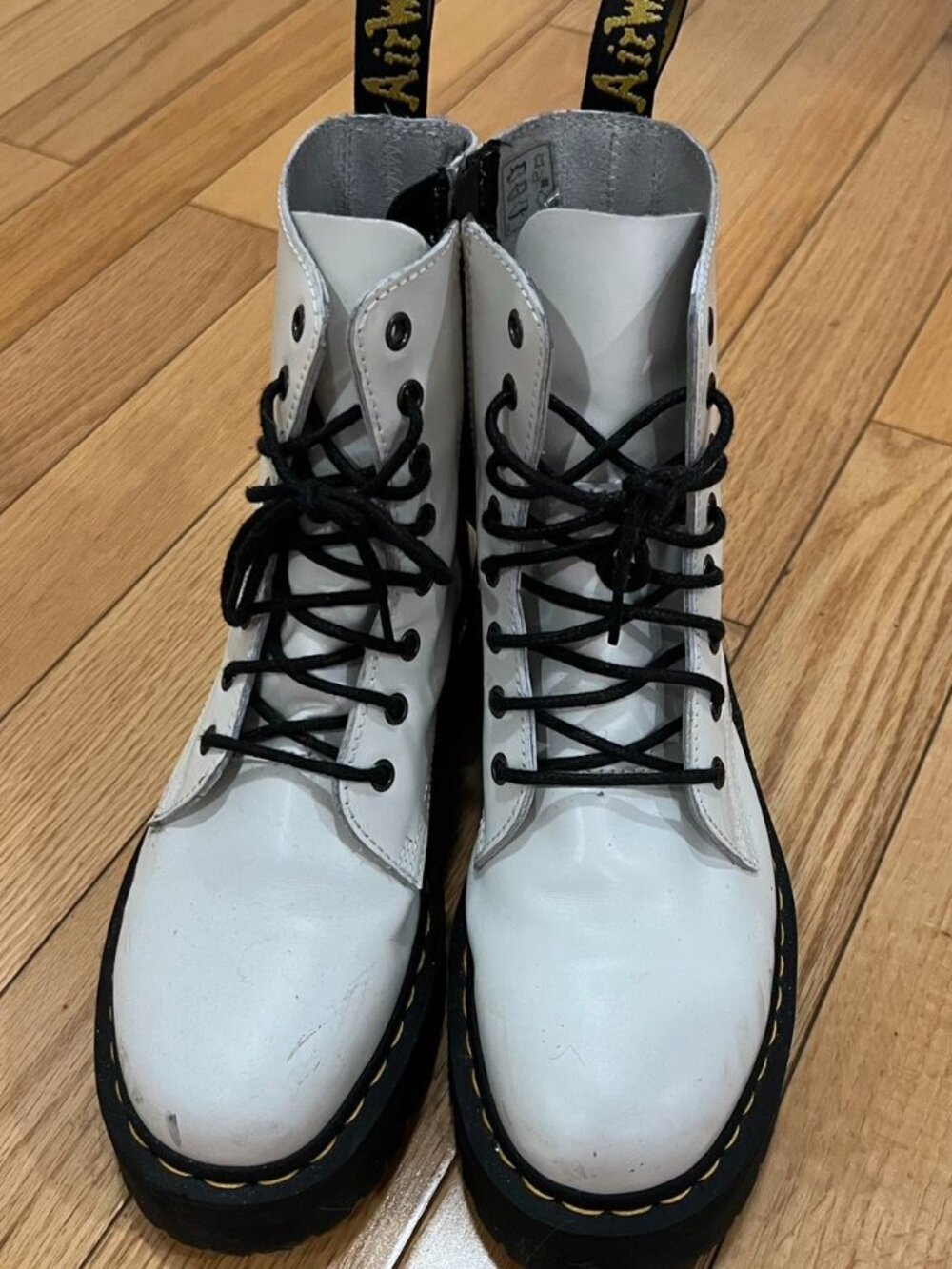 White Platform Dr. Marten Boots